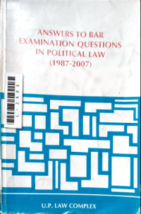 Image of Answers to bar examination questions in political law
