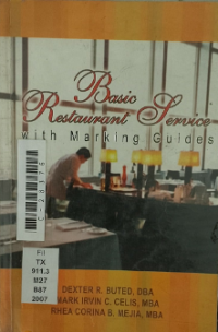 Image of Basic restaurant service with marking guides