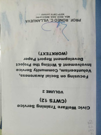 Image of Civic welfare trainign service (cwts 12)