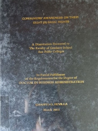 Image of Consumes' awareness n their eight (8) basic rights.