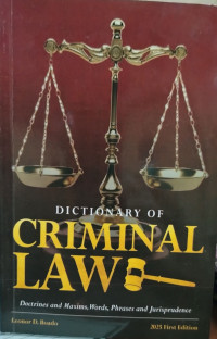 Image of Dictionary of criminal law