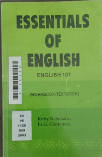 Image of Esssentials of english; Workook-textbook
