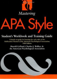 Image of Mastering APA style : student's workbook and training guide
