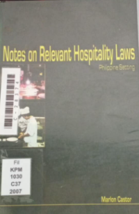 Image of Notes on relevant hospitality laws: Philippine setting
