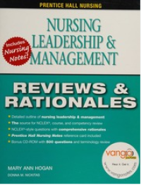 Image of Nursing leadership & management, Reviews & Rationales