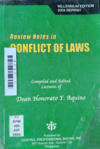 Image of Review notes in conflict of laws