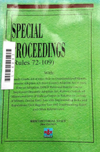 Image of Special proceedings rules 72-109