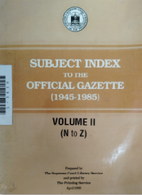 Image of Subject index to the official gazette (1945-1985)