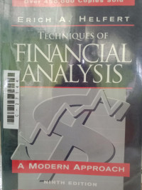 Techniques of financial analysis a modern approach