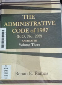 Image of The administrative code of 1987: E.O. No. 292 annotated volume 3